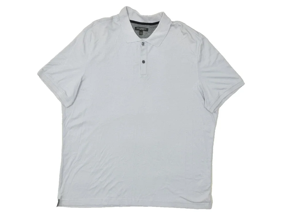 Banana Republic Luxury Touch Polo Shirt Men XXL Light Gray Short Sleeve 100% Cot
